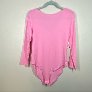 Daily Ritual Pink Long Sleeve Basic Body Suit Size LG